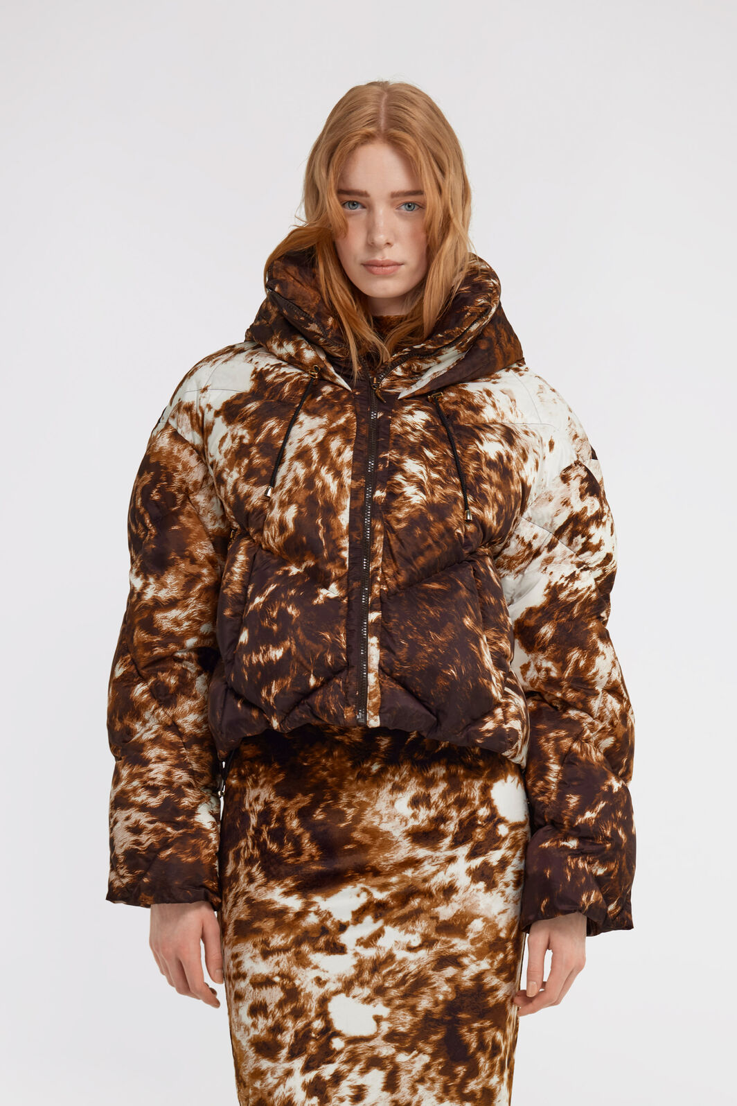 RC Appaloosa Print Puffer Jacket Brown TKT802-SRN08